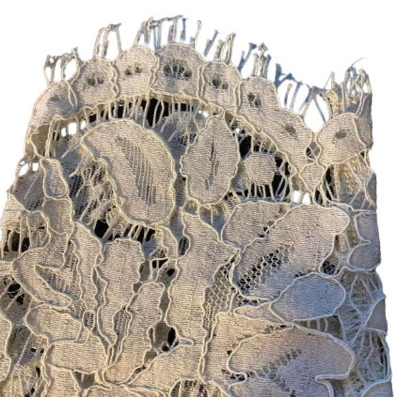 Chaser Lace Mock Neck Blouse Light Gray M NWT - Picture 5 of 7